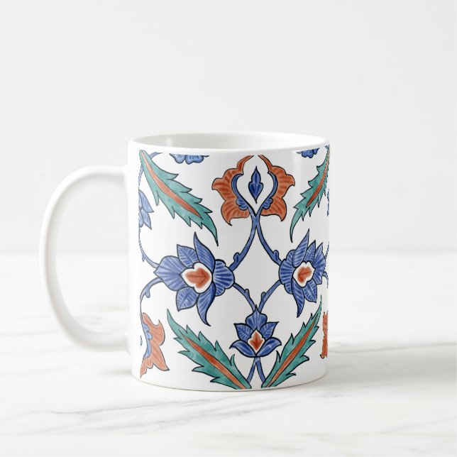 Turkiska medeltida brickor: Blommigt Ornament. Kaffemugg (Vänster)