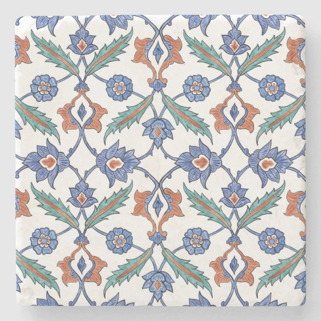 Turkiska medeltida brickor: Blommigt Ornament. Stenunderlägg (Framsidan)