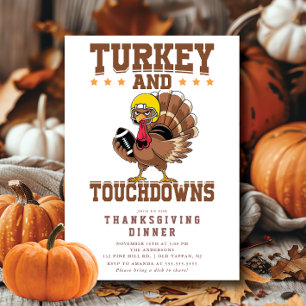 Turkiska middagen och Thanksgivingen Touchdowns Inbjudningar