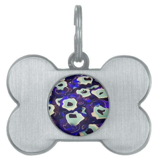 Turkiska Öga i Boncuk Shaped Amulet Bizarre Art ID-bricka Husdjur (Framsidan)