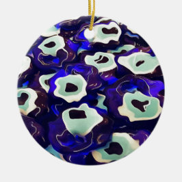 Turkiska Öga i Boncuk Shaped Amulet Bizarre Art Julgransprydnad Keramik