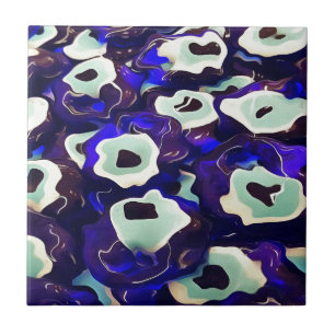 Turkiska Öga i Boncuk Shaped Amulet Bizarre Art Kakelplatta