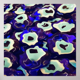 Turkiska Öga i Boncuk Shaped Amulet Bizarre Art Poster