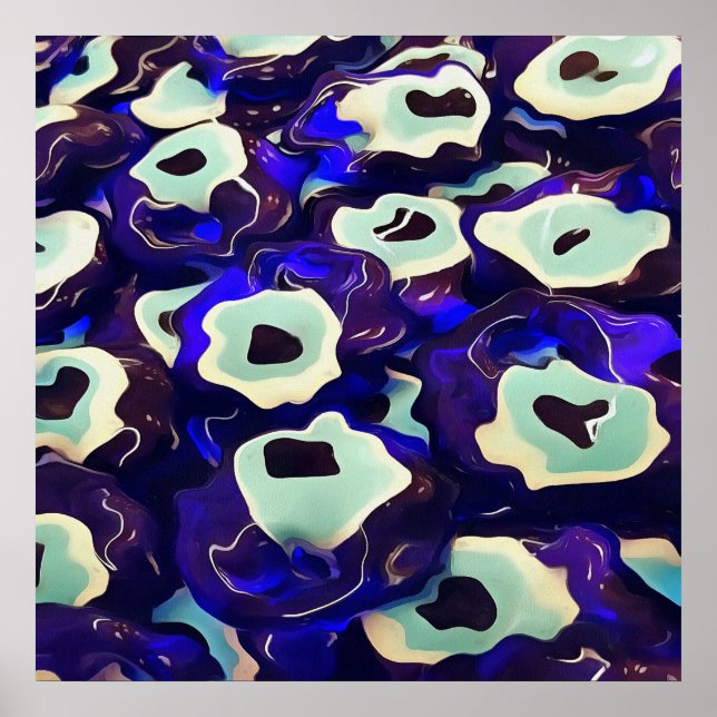 Turkiska Öga i Boncuk Shaped Amulet Bizarre Art Poster (Framsidan)