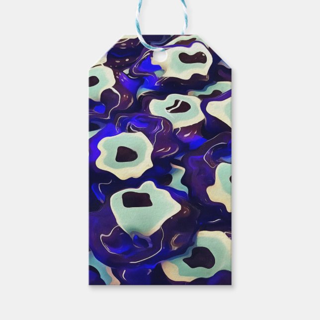 Turkiska Öga i Boncuk Shaped Amulet Bizarre Art Presentetikett (Framsidan)