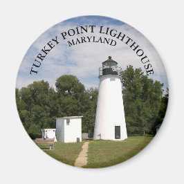 Turkiska Point Lighthouse, Maryland Round Magnet