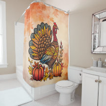 Turkiska pumpor Thanksgiving Shower Curtain