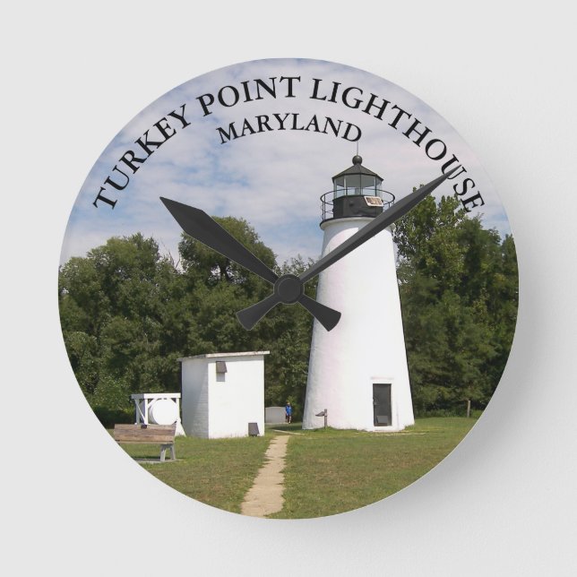 Turkiska punktfyr, Maryland Round Wall Clock Rund Klocka (Framsida)