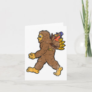 Turkiska Riding Bigfoot Thanksgiving Day Funny Sas Kort
