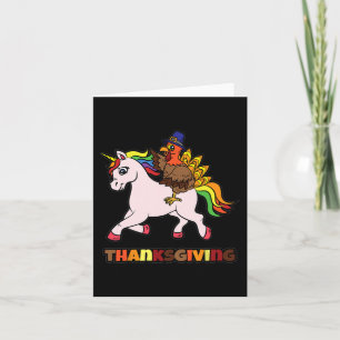 Turkiska riding Unicorn Thanksgiving Day Magic Fal Kort