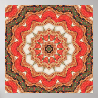 Turkiska Röda mandala Fyra Poster