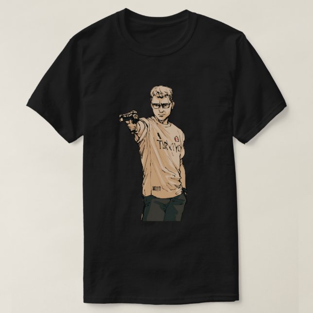 Turkiska Shooter Yusuf Dikec Fläkt Art T Shirt (Design framsida)