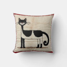 Turkiska skatter: Cat Black White Kilim Pillows Kudde