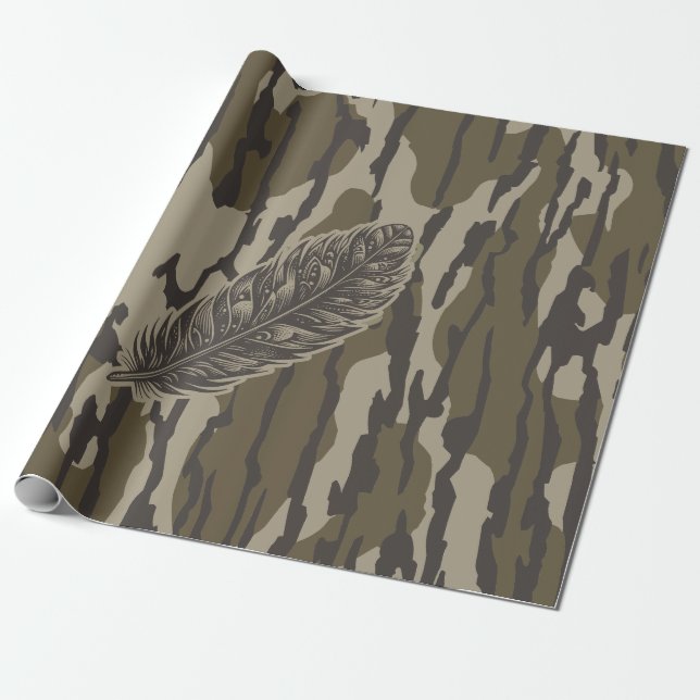 Turkiska skogskamouflage från Feather Bottomland C Presentpapper (Utrullad)
