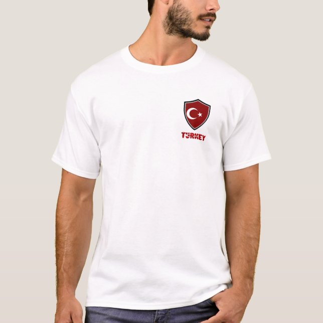 Turkiska skölden flagga T-Shirt (Framsida)