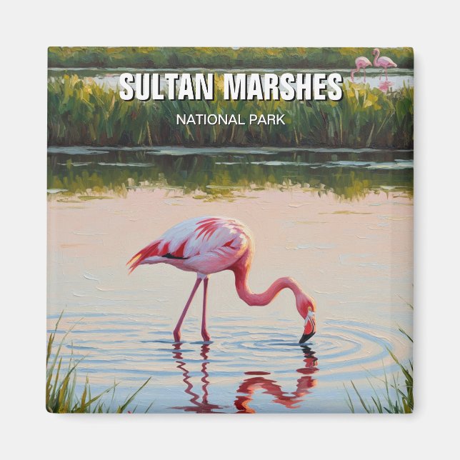Turkiska Sultan Marshes nationalpark Travel Magnet (Framsidan)