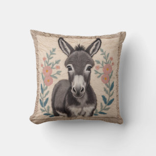 Turkiska svarta och vita donkey Kilim Pillow Kudde