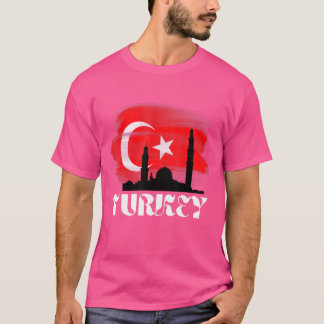 Turkiska templet Istanbul Crescent Flagga Turks T Shirt