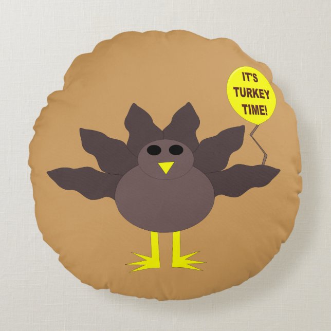 Turkiska Thanksgivingen Pillow Rund Kudde (Framsidan)