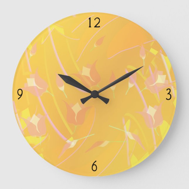 Turkiska vallmo Large Clock Stor Klocka (Framsida)