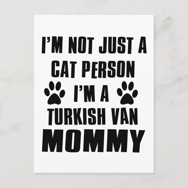 Turkiska Van Cat Design Vykort (Framsida)