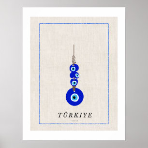 Turkiskt Nazar-ögon för skydd mot onda ögat Poster
