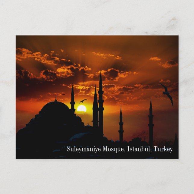 Turkiskt vykort för Suleymaniye Mosque (Framsida)