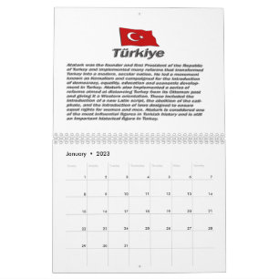 Turkiye Calender 100-årsdagen av Republiken Kalender
