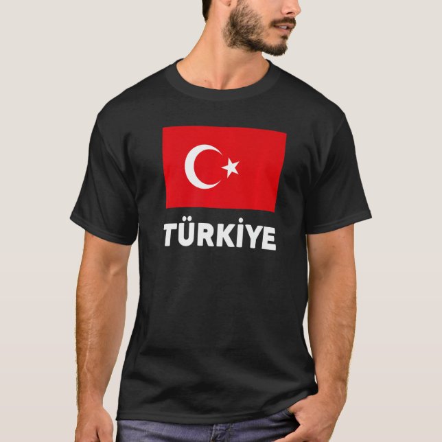 Türkiye Flagga Turkiet Flagga T Shirt (Framsida)