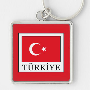 Türkiye Fyrkantig Silverfärgad Nyckelring