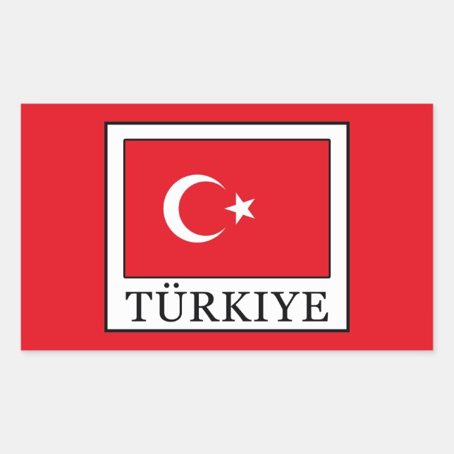 Türkiye Rektangulärt Klistermärke (Framsida)