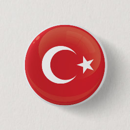 Turkiye Round Icon Flagga Knapp