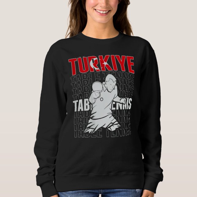 Turkiye Table Tennis   Support Turkey Ping Pong Te T Shirt (Framsida)