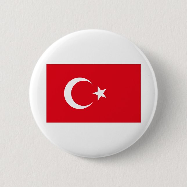 Türkiye - Turkiet Flagga Knapp (Framsida)