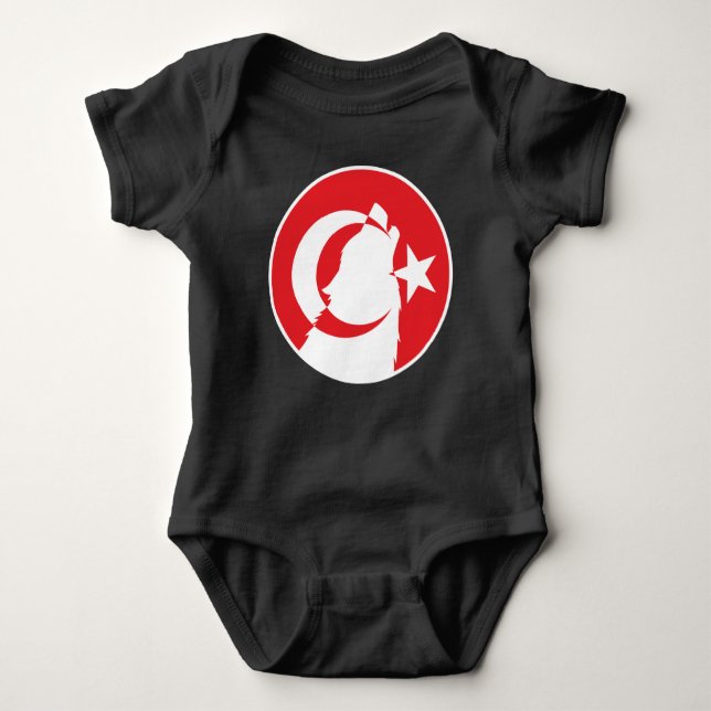 Türkiye Varg Turkisk Flagga T Shirt (Framsida)