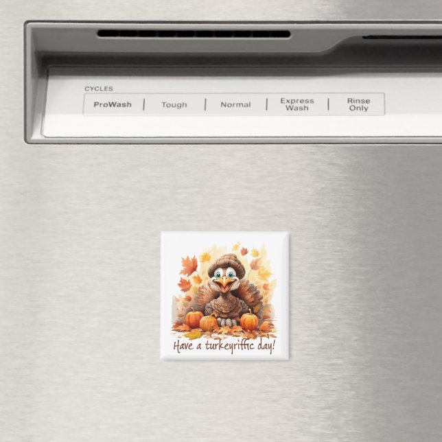 Turkliknande dag – Lekfullt tackgivelsescen Magnet (In Situ (Dishwasher))