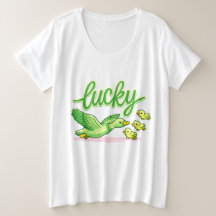 Turklos Grön Klöver Estetisk T-Shirt - Söt Saint 
