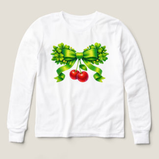 Turklöverbåge med körsbär Grön design T Shirt