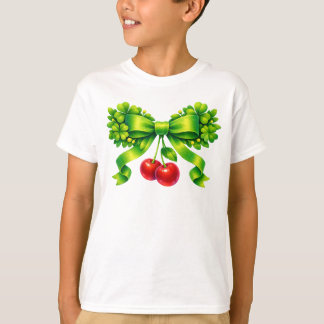 Turklöverbåge med körsbär Grön design T Shirt