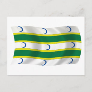 Turkmeniens flagga Postkort Vykort