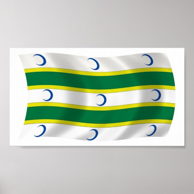Turkmeniska Flagga Poster Skriv ut (Framsidan)
