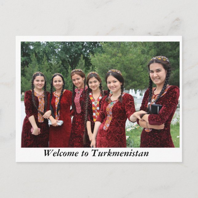 TURKMENISTAN BEAUTIES VYKORT (Framsida)