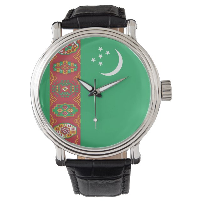Turkmenistan Flagga Armbandsur (Framsida)