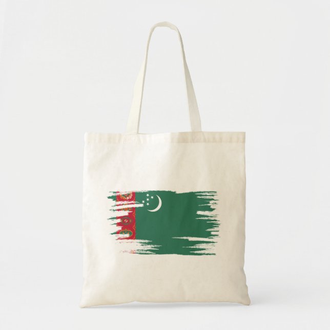 Turkmenistan Flagga Brush Art Tygkasse (Framsidan)