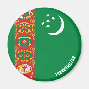 Turkmenistan Flagga Charming Patriotic Magnet