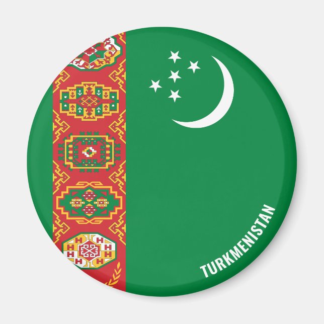 Turkmenistan Flagga Charming Patriotic Magnet (Framsidan)