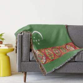 Turkmenistan flagga filt