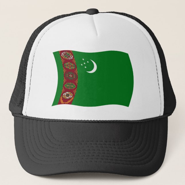 Turkmenistan Flagga Hat Truckerkeps (Framsida)