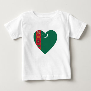 Turkmenistan Flagga Heart T-Shirt