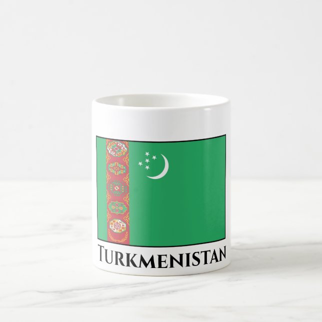 Turkmenistan Flagga Kaffemugg (Center)